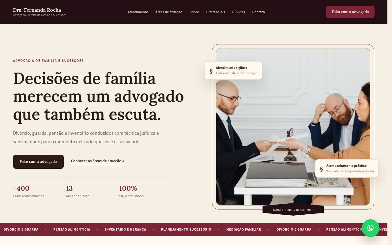 Prévia do modelo Advocacia de Família