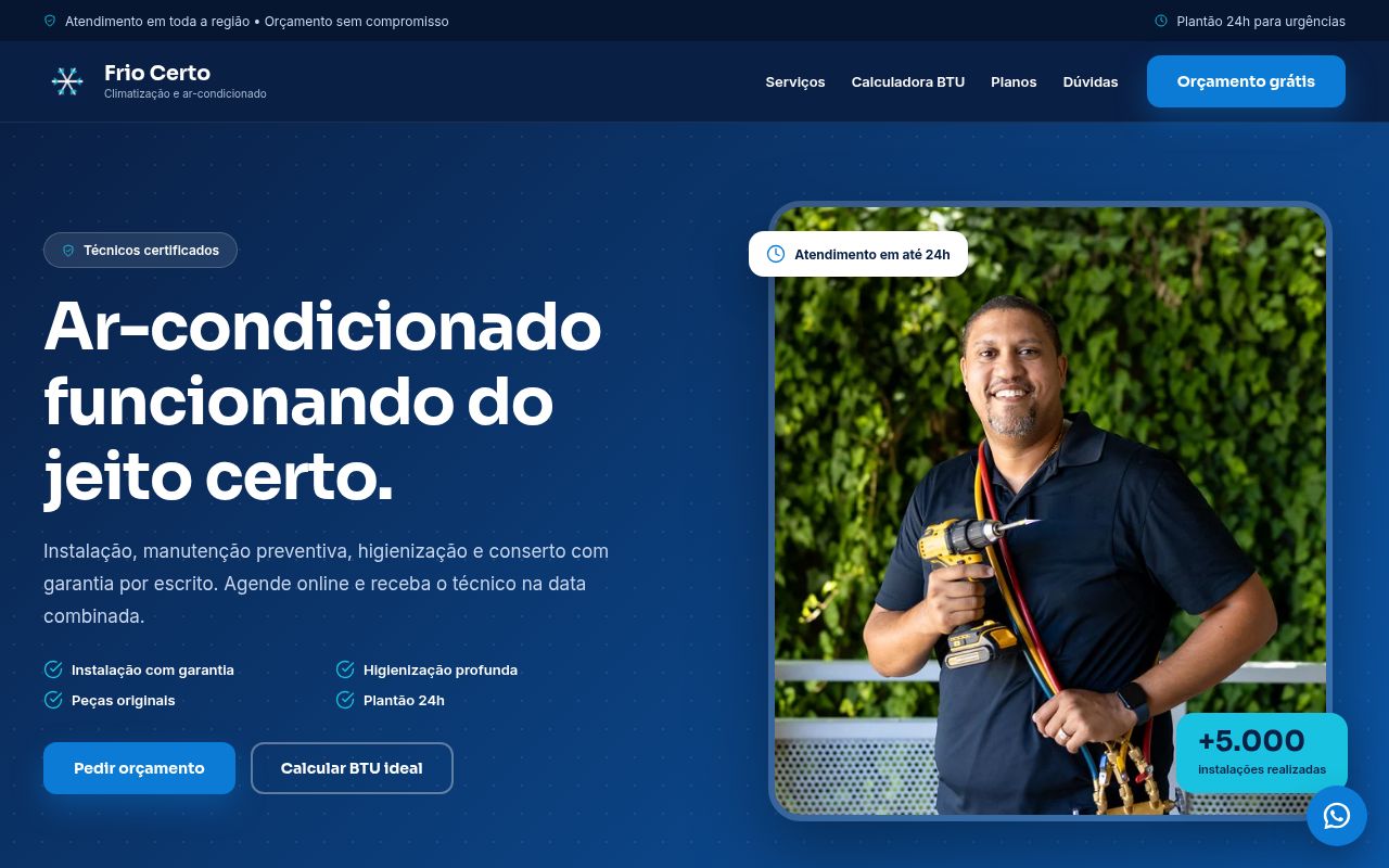 Prévia do modelo Ar-condicionado Premium
