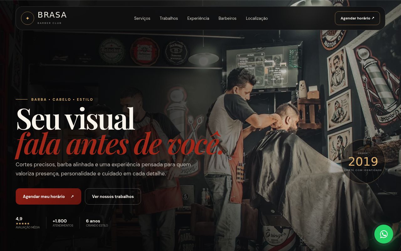 Prévia do modelo Barbearia Premium