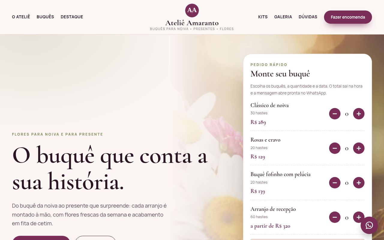 Prévia do modelo Florista / Buquês para Noiva