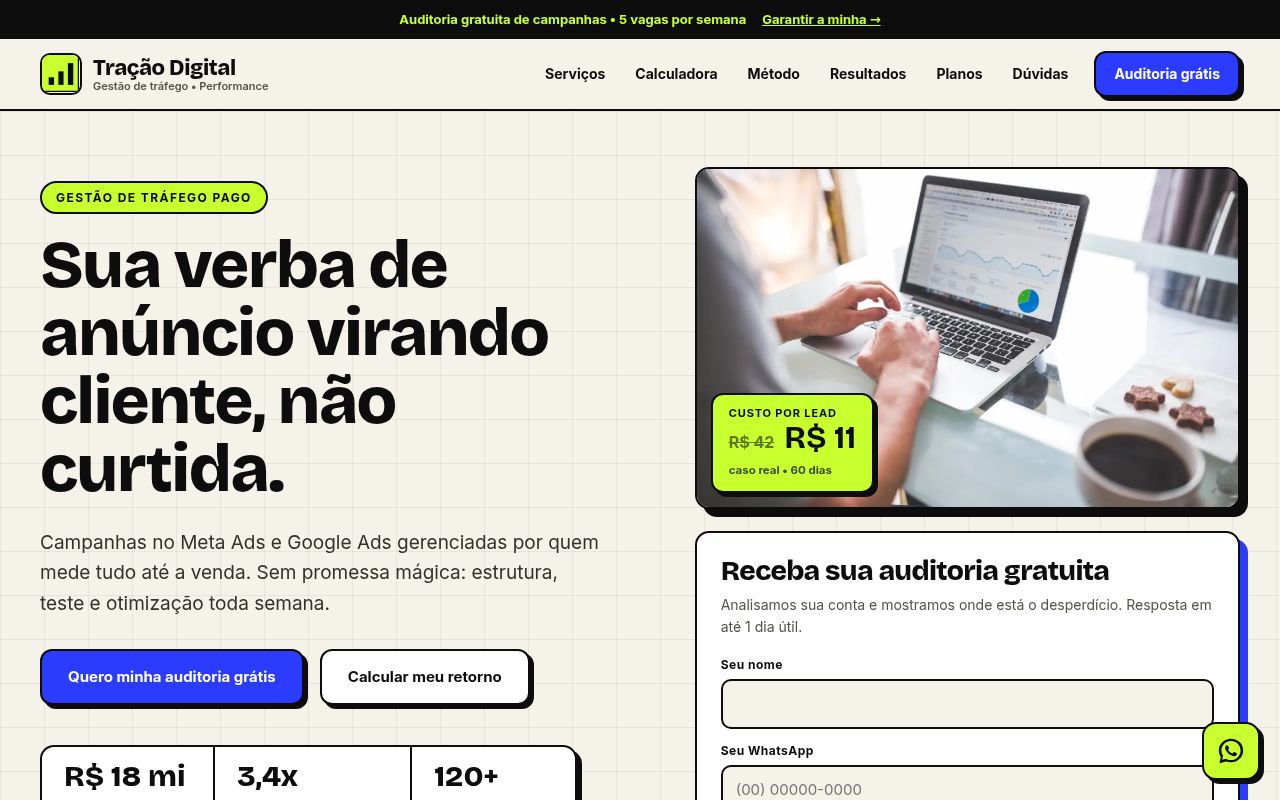 Prévia do modelo Gestão de Tráfego / Marketing