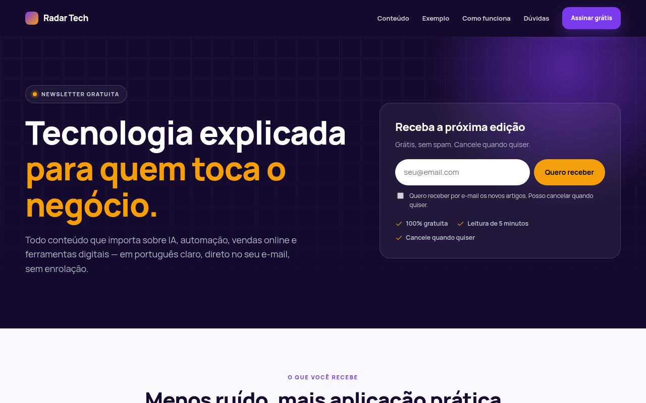 Prévia do modelo Newsletter de Tecnologia