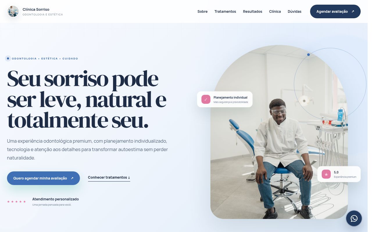 Prévia do modelo Odontologia com Agendamento
