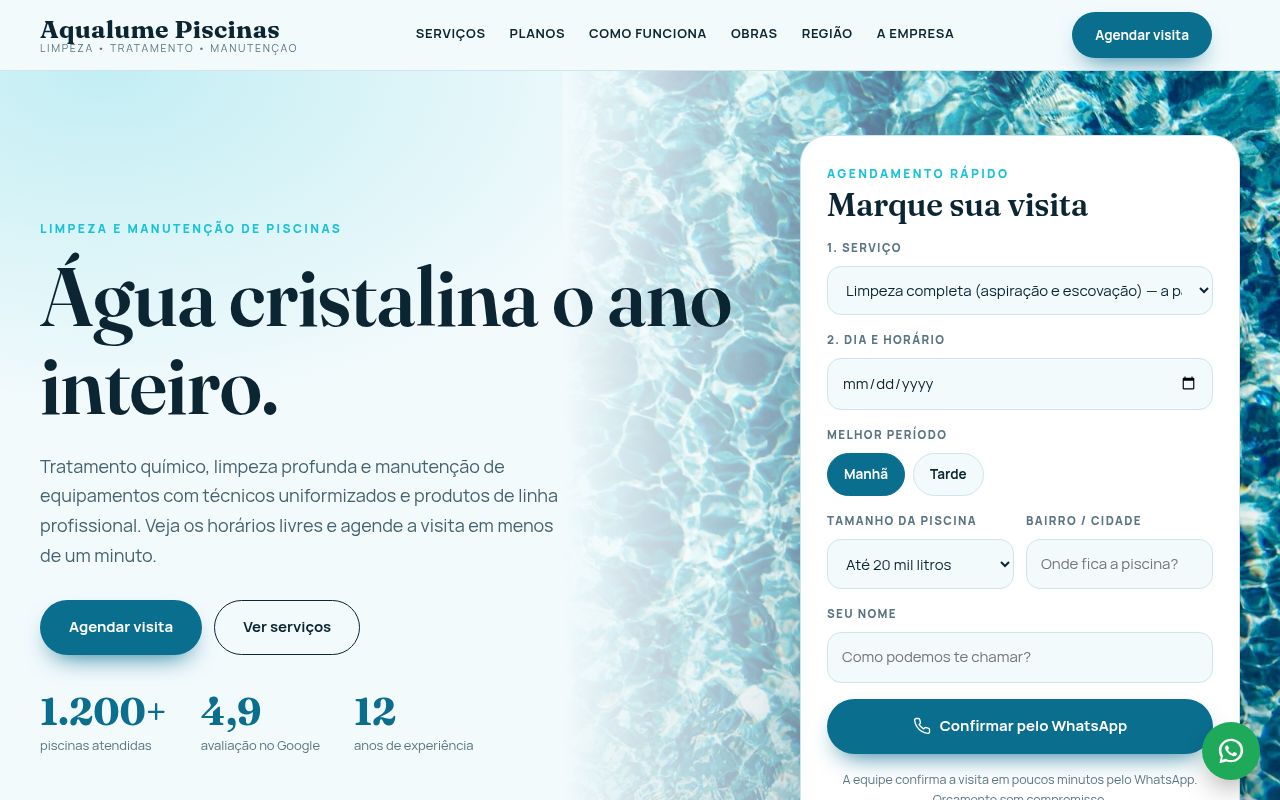 Prévia do modelo Piscinas — Limpeza e Manutenção