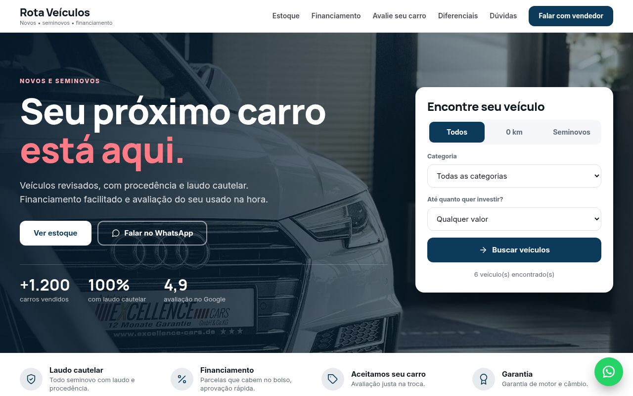 Prévia do modelo Veículos Novos e Seminovos