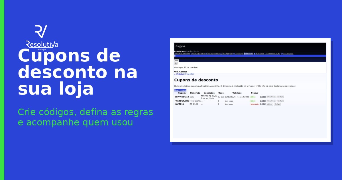 Como criar cupons de desconto para a sua loja