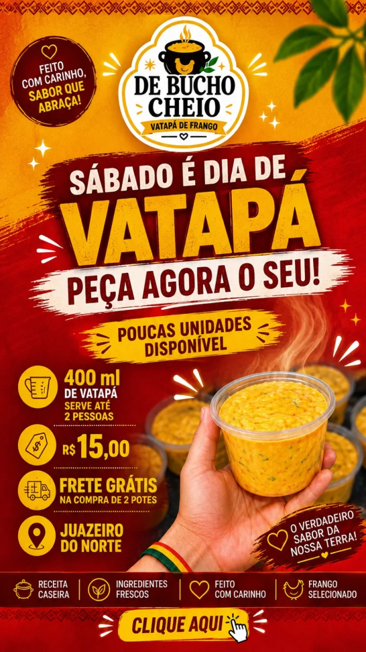 Sábado é dia de vatapá