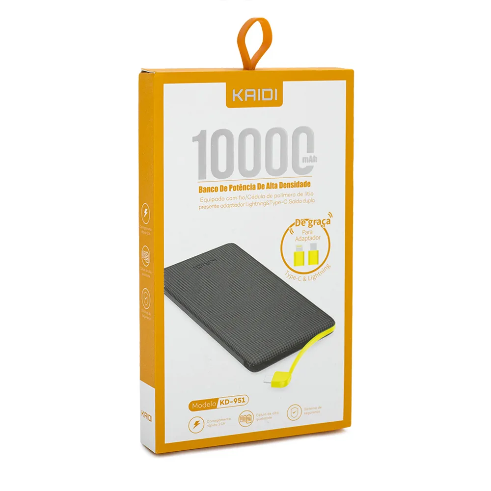 Carregador Portátil 10000 mah Kaidi KD-951