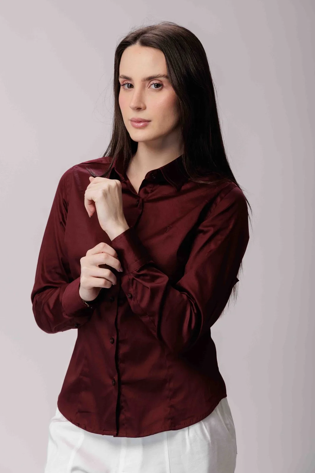 CAMISA SOCIAL BORDO