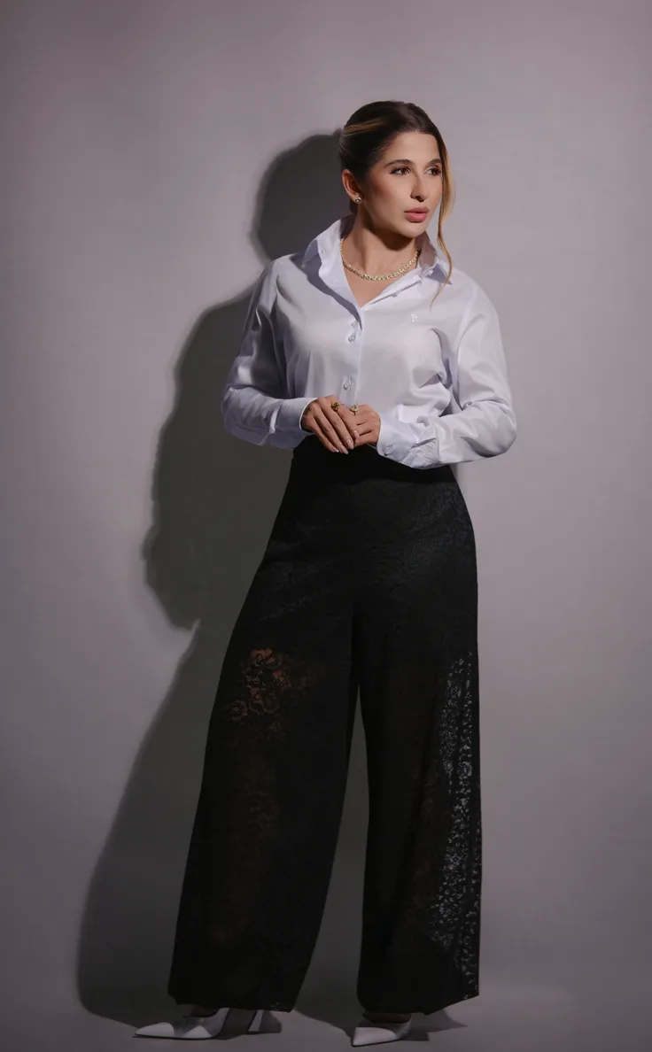 Calça Aladim Renda Preta