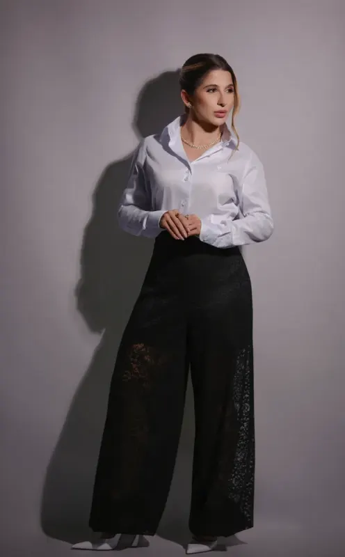 Calça Aladim Renda Preta