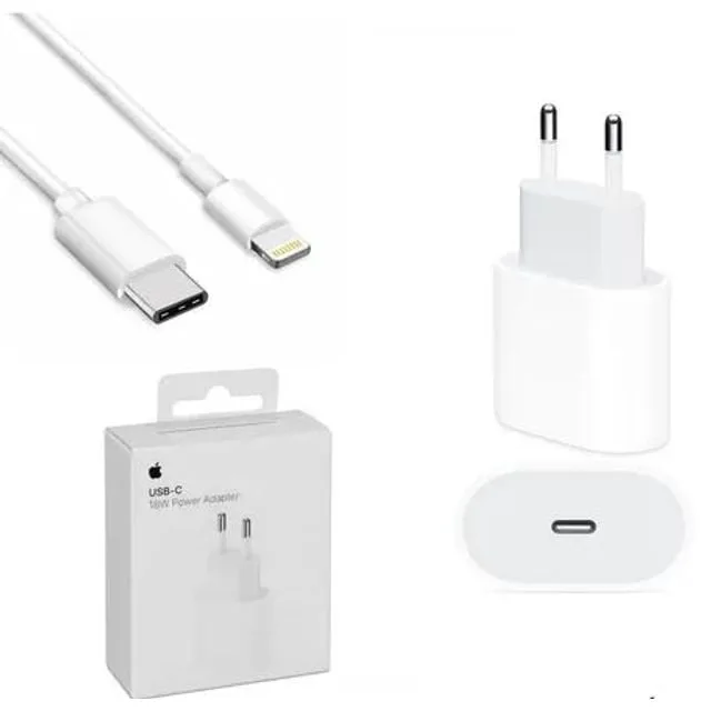 Cabo Lightning Usb + Fonte Carregador Turbo 20w IOS